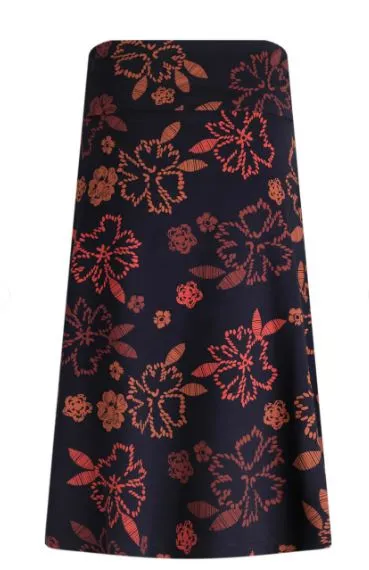 Weird Fish Malmo Printed Jersey Skirt - Nightshade