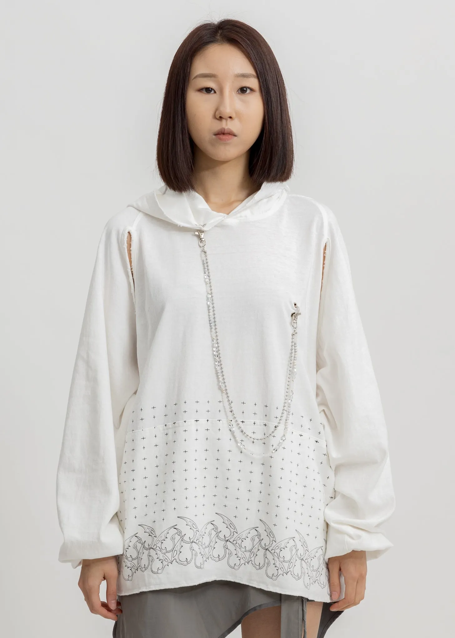 White Chained Hoodie