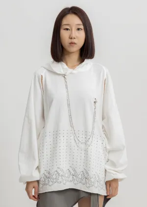 White Chained Hoodie