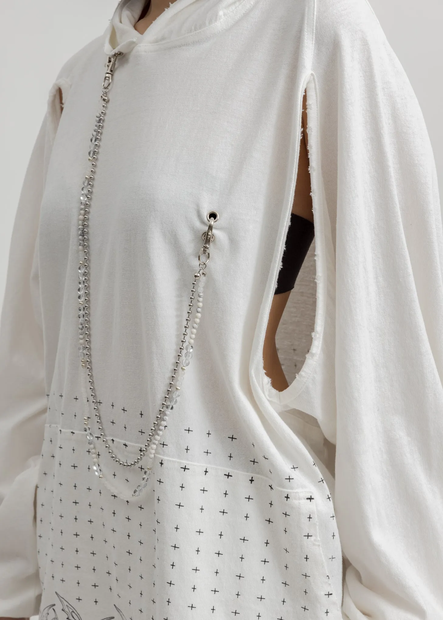 White Chained Hoodie