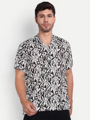 White Leaf Half Sleeve Shirt