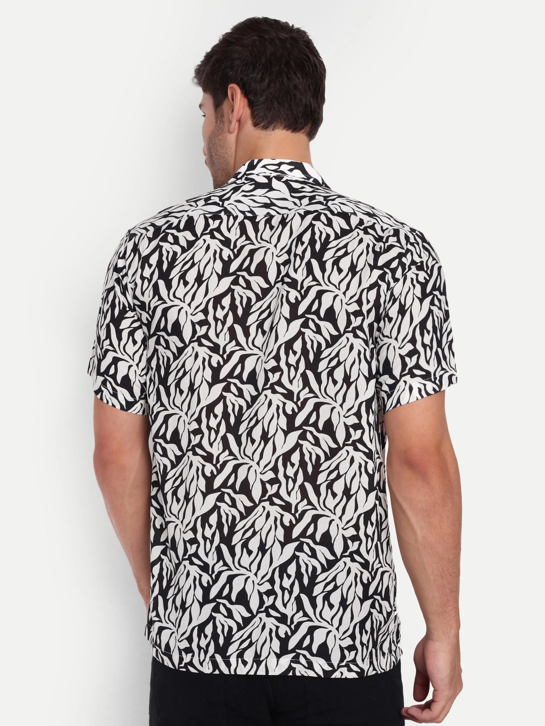 White Leaf Half Sleeve Shirt